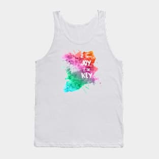 Joy is The Key Rainbow Watercolor Design Tank Top